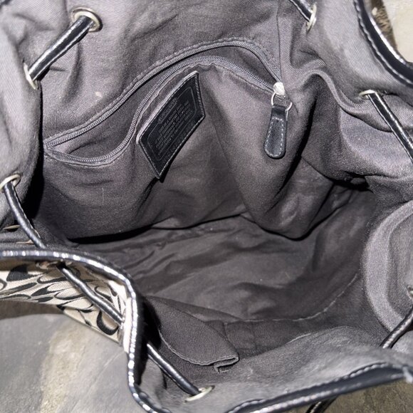 Authentic Rare Coach Black Stripe Bucket w/Patent Leather No M1382-F30581 - Picture 11 of 12